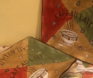 Cafe Au Lait Dinner Plates / Platter: Set of 2: