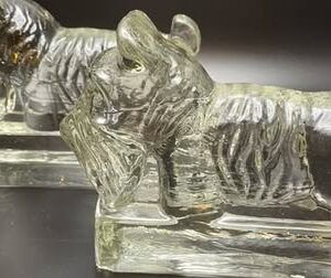 Rare Collectible Glass Scottie Dog Bookends/Paperweight: Set 2