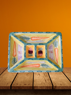 Garden Harvest Serving Tray Clay Art Platter