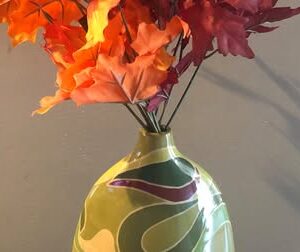 Swirls of Green / Turtle shaped Vase