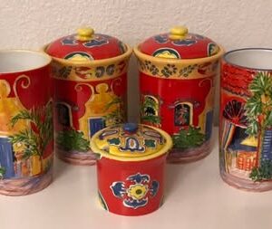 Tropical Coffee Cup and Canister Set