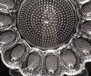 Vintage Hobnail Thousand Eye Deviled Egg and Relish Tray