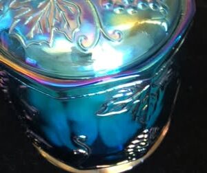 Vintage Indiana Glass - Garland Blue Carnival (Fruit) - Canister with Lid.