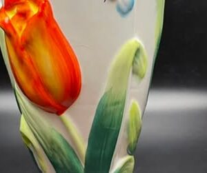 Vintage Porcelain Ceramic Floral Vase