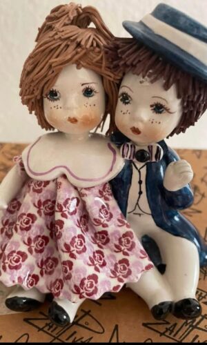 Italian Vintage Lino Zampiva Boy and Girl Couple Figurine