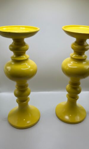 Spindle Bubble Yellow Candleholders