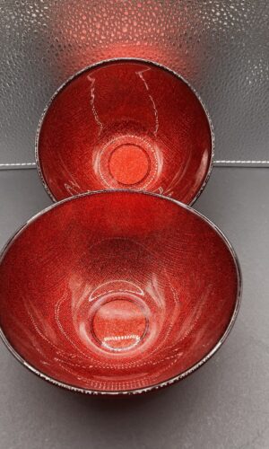 Glitter Salad Bowls Sparkling Red Set of 2